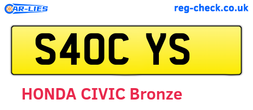 S40CYS are the vehicle registration plates.