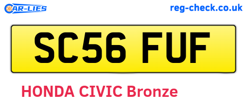 SC56FUF are the vehicle registration plates.
