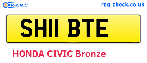 SH11BTE are the vehicle registration plates.