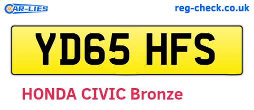 YD65HFS are the vehicle registration plates.