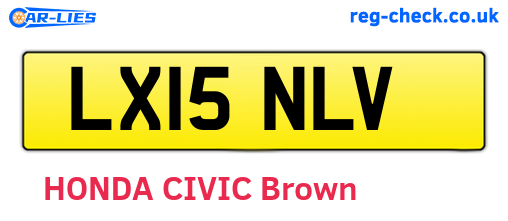 LX15NLV are the vehicle registration plates.