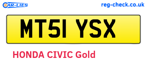 MT51YSX are the vehicle registration plates.