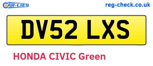 DV52LXS are the vehicle registration plates.