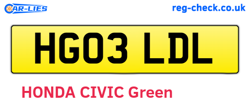 HG03LDL are the vehicle registration plates.