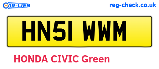 HN51WWM are the vehicle registration plates.
