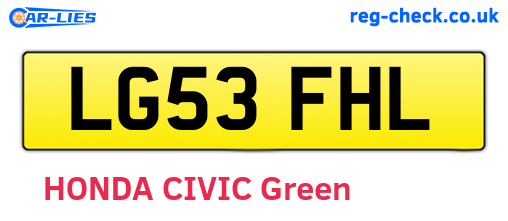 LG53FHL are the vehicle registration plates.