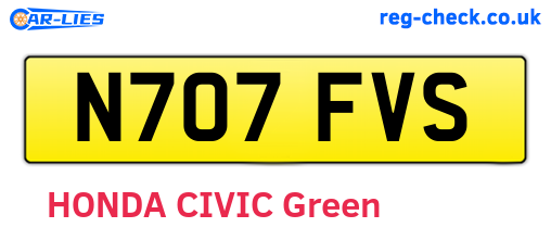 N707FVS are the vehicle registration plates.