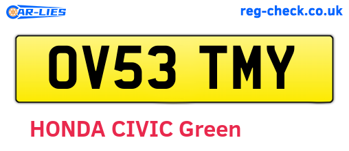 OV53TMY are the vehicle registration plates.