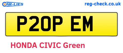P20PEM are the vehicle registration plates.