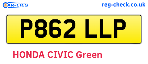 P862LLP are the vehicle registration plates.