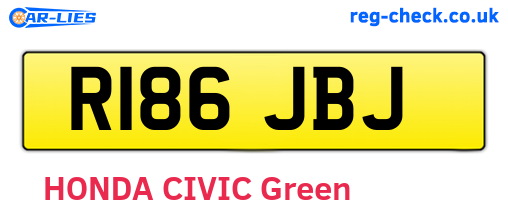 R186JBJ are the vehicle registration plates.