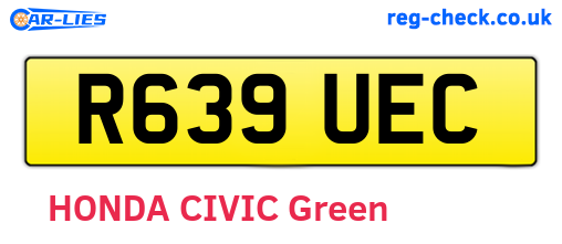 R639UEC are the vehicle registration plates.