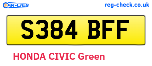 S384BFF are the vehicle registration plates.