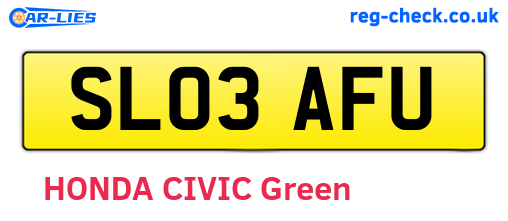 SL03AFU are the vehicle registration plates.