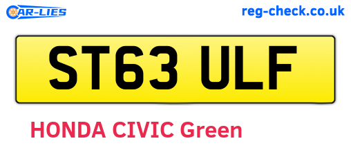 ST63ULF are the vehicle registration plates.