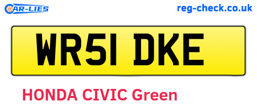 WR51DKE are the vehicle registration plates.