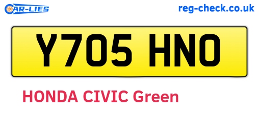 Y705HNO are the vehicle registration plates.