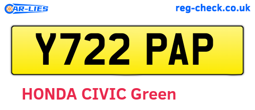 Y722PAP are the vehicle registration plates.