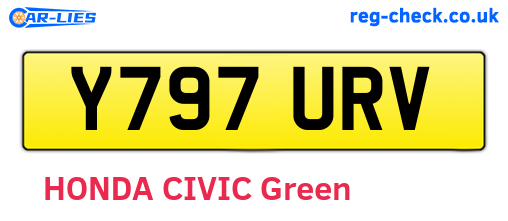 Y797URV are the vehicle registration plates.