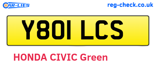 Y801LCS are the vehicle registration plates.