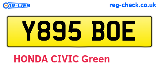 Y895BOE are the vehicle registration plates.