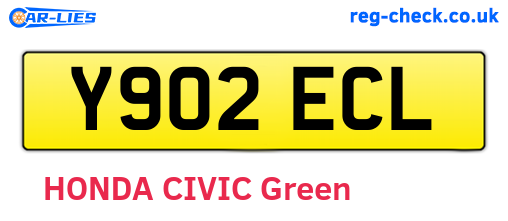 Y902ECL are the vehicle registration plates.