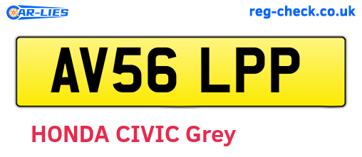 AV56LPP are the vehicle registration plates.