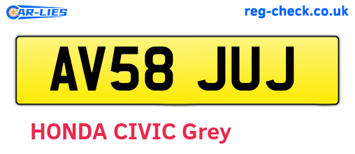 AV58JUJ are the vehicle registration plates.