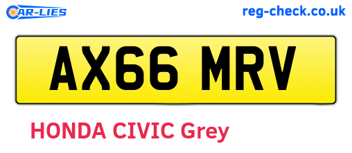 AX66MRV are the vehicle registration plates.