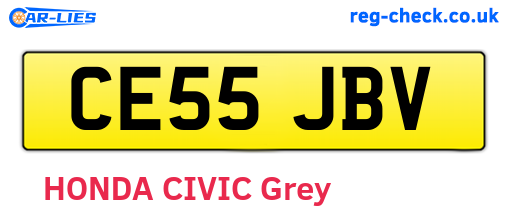 CE55JBV are the vehicle registration plates.