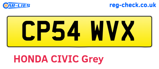 CP54WVX are the vehicle registration plates.