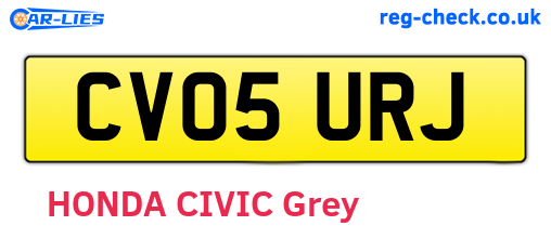 CV05URJ are the vehicle registration plates.