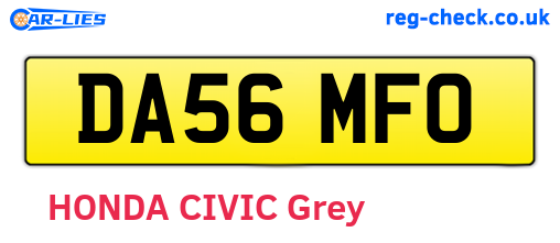 DA56MFO are the vehicle registration plates.
