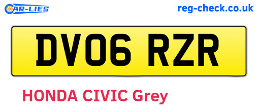 DV06RZR are the vehicle registration plates.
