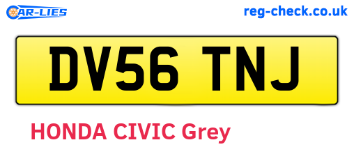 DV56TNJ are the vehicle registration plates.