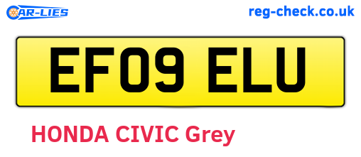 EF09ELU are the vehicle registration plates.