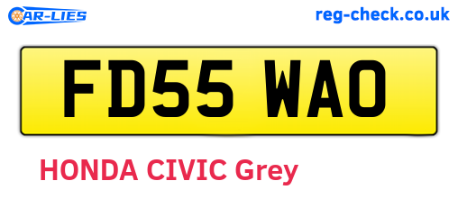 FD55WAO are the vehicle registration plates.