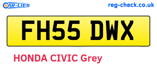 FH55DWX are the vehicle registration plates.