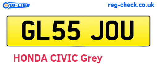 GL55JOU are the vehicle registration plates.
