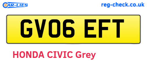 GV06EFT are the vehicle registration plates.