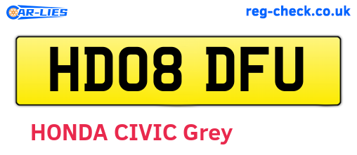 HD08DFU are the vehicle registration plates.