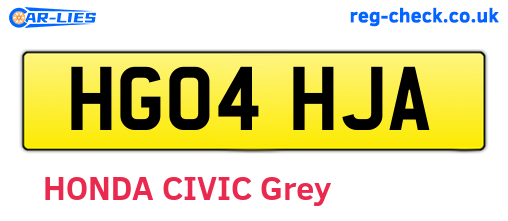HG04HJA are the vehicle registration plates.