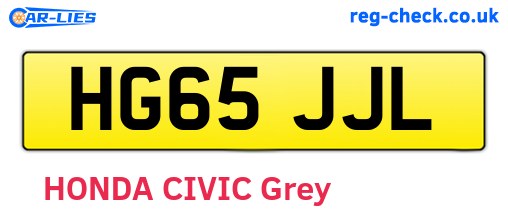 HG65JJL are the vehicle registration plates.