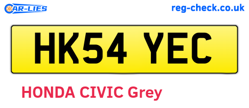 HK54YEC are the vehicle registration plates.