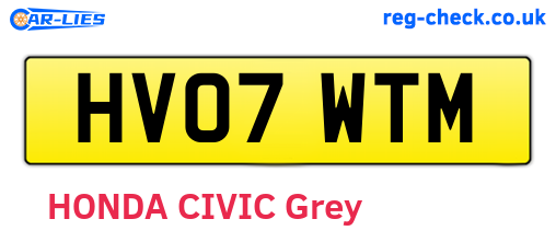HV07WTM are the vehicle registration plates.