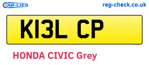 K13LCP are the vehicle registration plates.