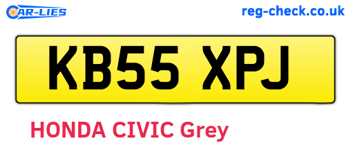 KB55XPJ are the vehicle registration plates.