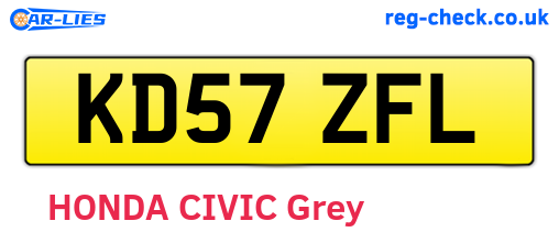 KD57ZFL are the vehicle registration plates.