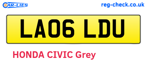 LA06LDU are the vehicle registration plates.