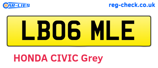 LB06MLE are the vehicle registration plates.